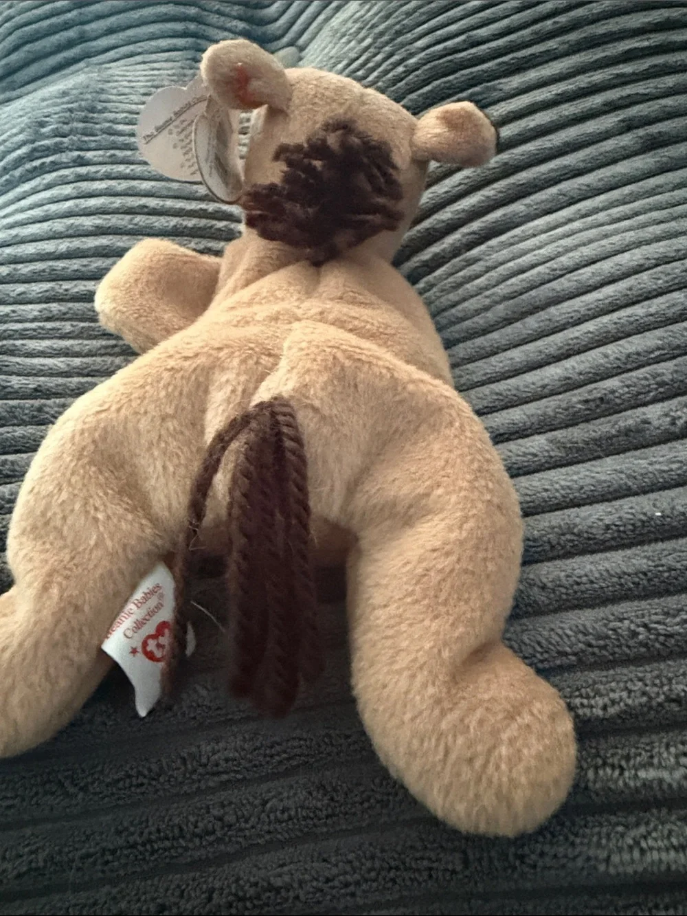 Ty Tan Plush Pony with Brown Mane and White Forehead Spot